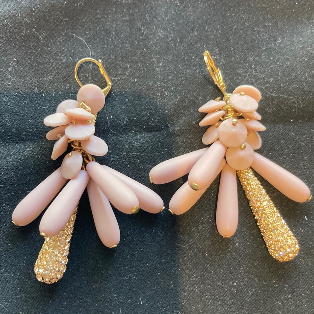 Gold Metal and Dusty Pink Earrings